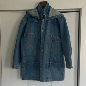 Jordache Two-Tone Blue Denim Jacket with Hood